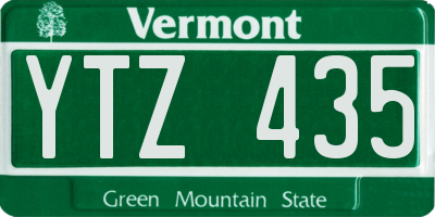 VT license plate YTZ435