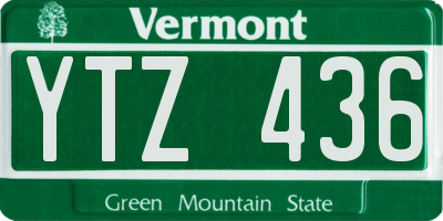 VT license plate YTZ436