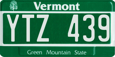 VT license plate YTZ439