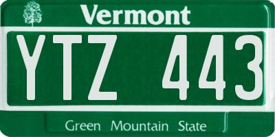 VT license plate YTZ443