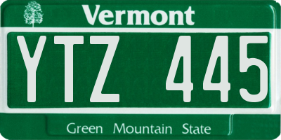 VT license plate YTZ445
