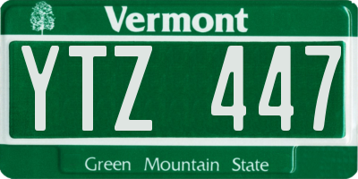 VT license plate YTZ447