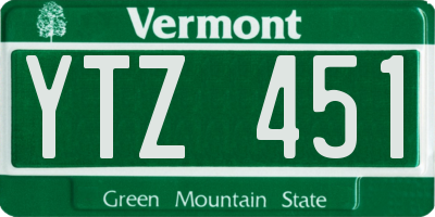 VT license plate YTZ451