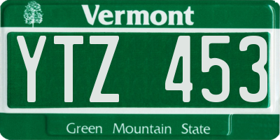 VT license plate YTZ453