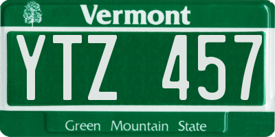 VT license plate YTZ457