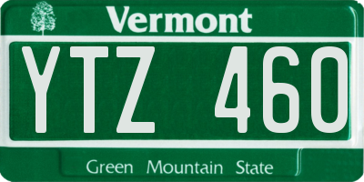 VT license plate YTZ460