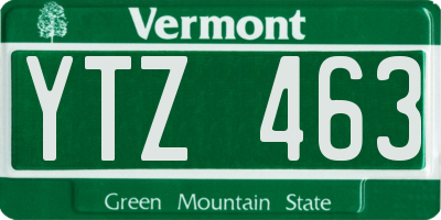 VT license plate YTZ463
