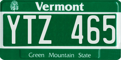 VT license plate YTZ465
