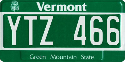 VT license plate YTZ466