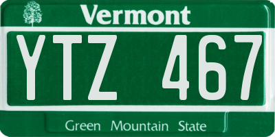 VT license plate YTZ467