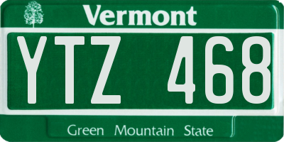 VT license plate YTZ468