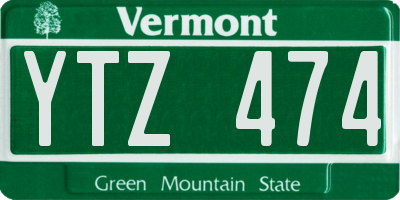 VT license plate YTZ474