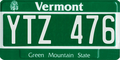 VT license plate YTZ476
