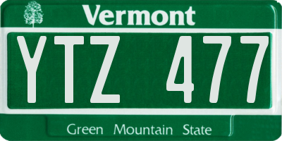 VT license plate YTZ477