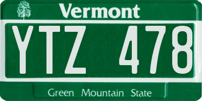 VT license plate YTZ478
