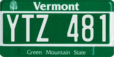 VT license plate YTZ481