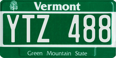 VT license plate YTZ488