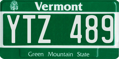 VT license plate YTZ489