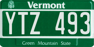 VT license plate YTZ493