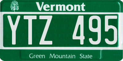 VT license plate YTZ495
