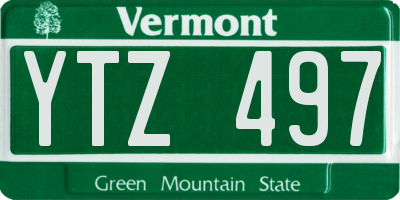 VT license plate YTZ497