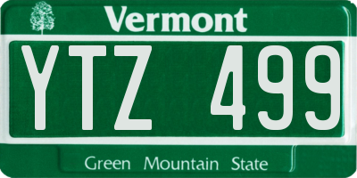 VT license plate YTZ499