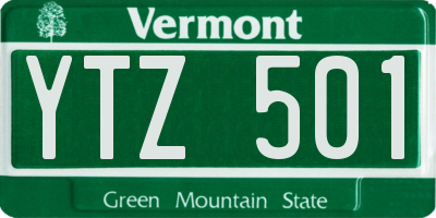 VT license plate YTZ501