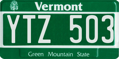 VT license plate YTZ503