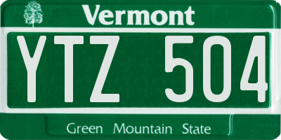 VT license plate YTZ504