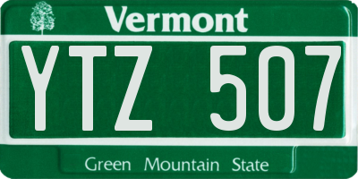 VT license plate YTZ507