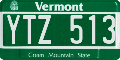 VT license plate YTZ513