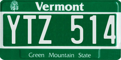 VT license plate YTZ514