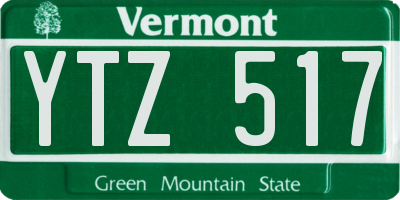 VT license plate YTZ517