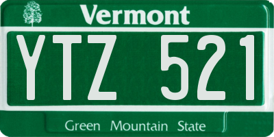 VT license plate YTZ521