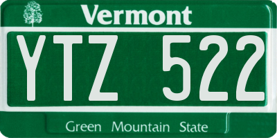 VT license plate YTZ522