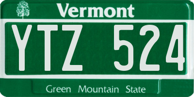 VT license plate YTZ524