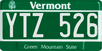 VT license plate YTZ526