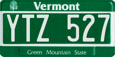 VT license plate YTZ527