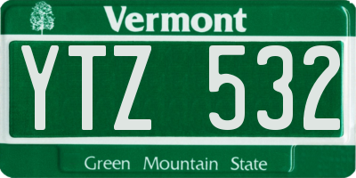VT license plate YTZ532