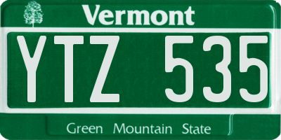 VT license plate YTZ535