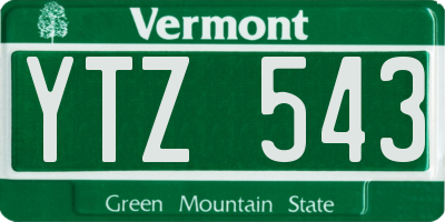 VT license plate YTZ543