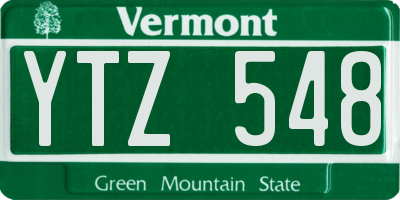 VT license plate YTZ548