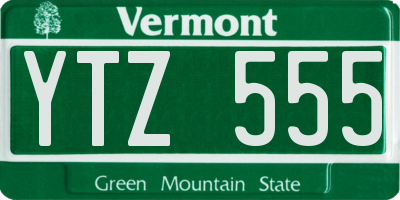 VT license plate YTZ555
