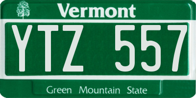 VT license plate YTZ557