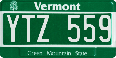 VT license plate YTZ559