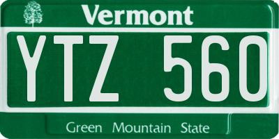 VT license plate YTZ560