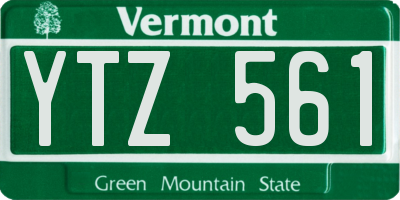 VT license plate YTZ561