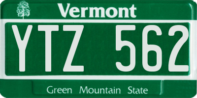 VT license plate YTZ562
