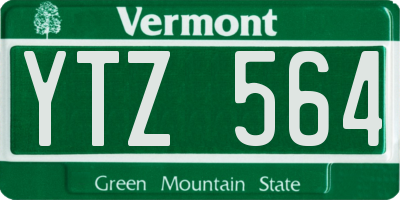 VT license plate YTZ564