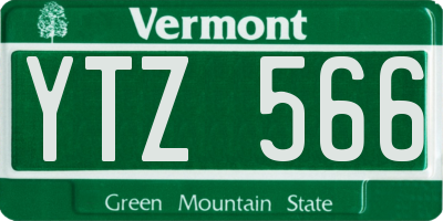 VT license plate YTZ566
